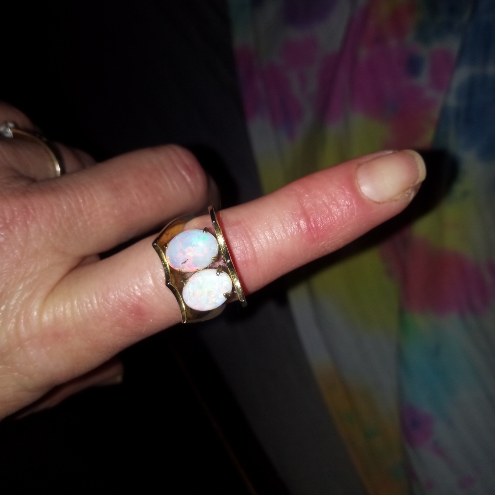 Fire opal ring